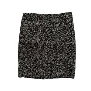 J.Crew Womens Cheetah Leopard Print Pencil Skirt‎ Tan Black Career Size 12
